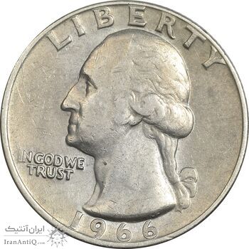 سکه کوارتر دلار 1966 واشنگتن - EF40 - آمریکا سکه کوارتر دلار 1966 واشنگتن - EF40 - آمریکا