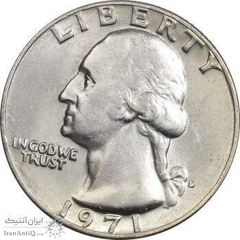 سکه کوارتر دلار 1971D واشنگتن - AU55 - آمریکا سکه کوارتر دلار 1971D واشنگتن - AU55 - آمریکا