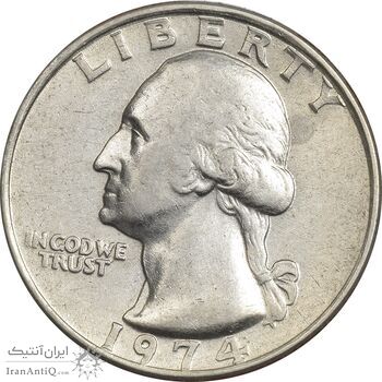 سکه کوارتر دلار 1974 واشنگتن - EF40 - آمریکا سکه کوارتر دلار 1974 واشنگتن - EF40 - آمریکا
