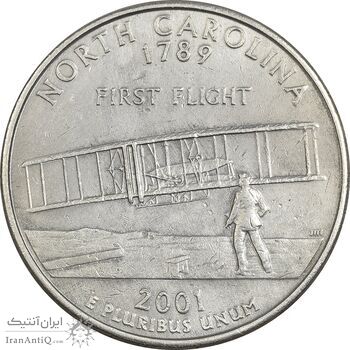 سکه کوارتر دلار 2001P ایالتی (کارولینای شمالی) - AU55 - آمریکا