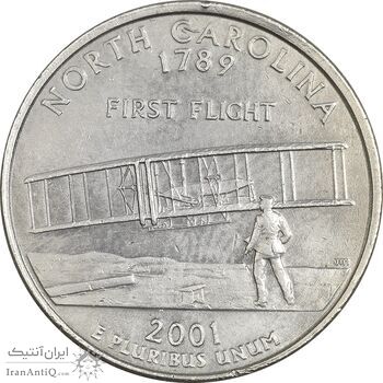 سکه کوارتر دلار 2001D ایالتی (کارولینای شمالی) - AU55 - آمریکا