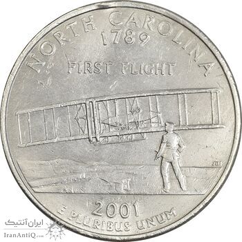 سکه کوارتر دلار 2001P ایالتی (کارولینای شمالی) - AU50 - آمریکا