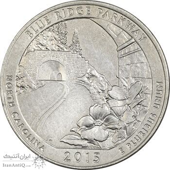 سکه کوارتر دلار 2015D (پارک وی بلو ریج) - AU50 - آمریکا