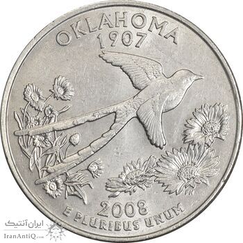 سکه کوارتر دلار 2008P ایالتی (اوکلاهما) - AU58 - آمریکا
