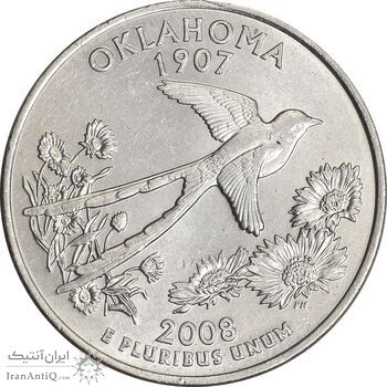 سکه کوارتر دلار 2008P ایالتی (اوکلاهما) - MS61 - آمریکا
