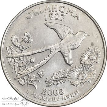 سکه کوارتر دلار 2008D ایالتی (اوکلاهما) - MS61 - آمریکا