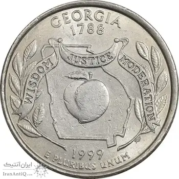 سکه کوارتر دلار 1999P ایالتی (جورجیا) - AU55 - آمریکا