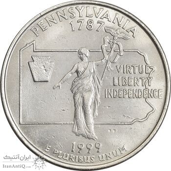 سکه کوارتر دلار 1999D ایالتی (پنسیلوانیا) - AU58 - آمریکا