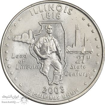سکه کوارتر دلار 2003P ایالتی (ایلینوی) - AU58 - آمریکا