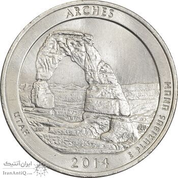 سکه کوارتر دلار 2014D (پارک ملی آرچز) - AU58 - آمریکا