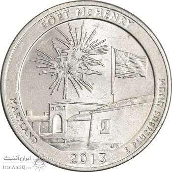 سکه کوارتر دلار 2013D (قلعه‌ تاریخی فورت مک‌ هنری) - AU58 - آمریکا