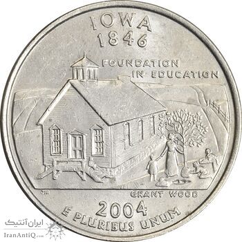سکه کوارتر دلار 2004D ایالتی (آیووا) - AU55 - آمریکا