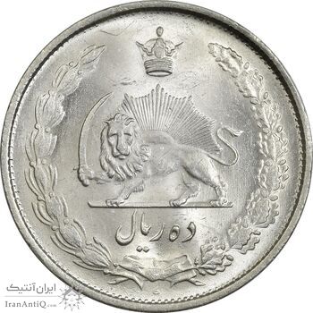 سکه 10 ریال 1323 - MS63 - محمد رضا شاه