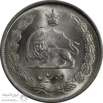سکه 10 ریال 1323 - MS63 - محمد رضا شاه