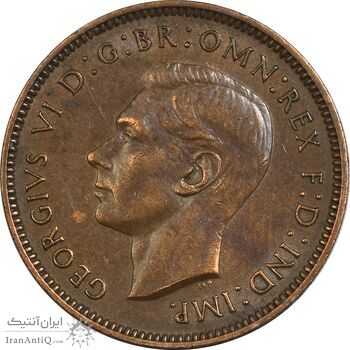 سکه 1 فارتینگ 1941 جرج ششم - AU50 - انگلستان سکه 1 فارتینگ 1941 جرج ششم - AU50 - انگلستان