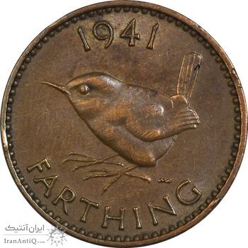 سکه 1 فارتینگ 1941 جرج ششم - AU50 - انگلستان سکه 1 فارتینگ 1941 جرج ششم - AU50 - انگلستان