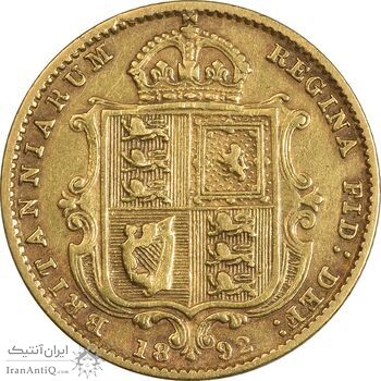 سکه طلا 1/2 ساورین 1892 ویکتوریا - EF40 - انگلستان سکه طلا 1/2 ساورین 1892 ویکتوریا - EF40 - انگلستان