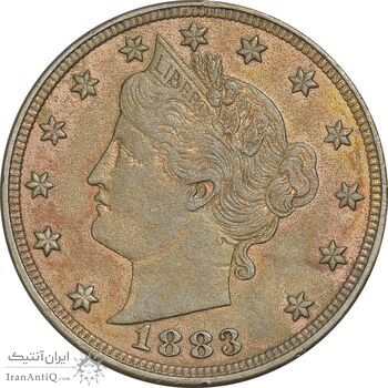 سکه 5 سنت 1883 نماد آزادی (بدون سنت) - AU50 - آمریکا