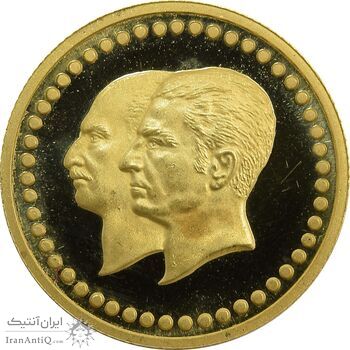 مدال طلا 2.5 گرمی بانک ملی - MS66 - محمد رضا شاه