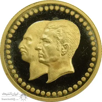 مدال طلا 2.5 گرمی بانک ملی - MS66 - محمد رضا شاه
