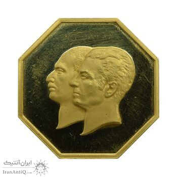 مدال طلا 5 گرمی بانک ملی - MS64 - محمد رضا شاه