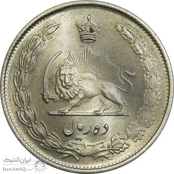 سکه 10 ریال 1323 - MS64 - محمد رضا شاه