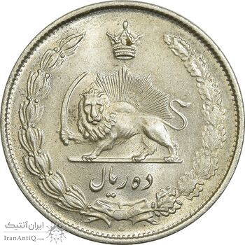 سکه 10 ریال 1323 - MS64 - محمد رضا شاه