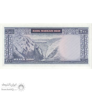 اسکناس 200 ریال (بهنیا - سمیعی) - تک - UNC63 - محمد رضا شاه