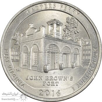 سکه کوارتر دلار 2016P (پارک ملی تاریخی هارپرز فری) - MS61 - آمریکا سکه کوارتر دلار 2016P (پارک ملی تاریخی هارپرز فری) - MS61 - آمریکا