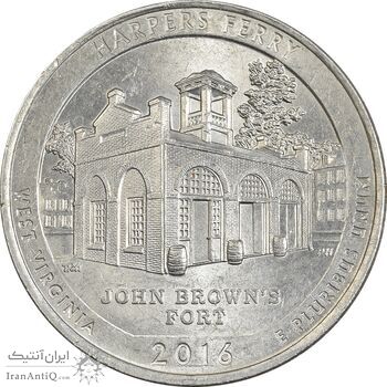 سکه کوارتر دلار 2016P (پارک ملی تاریخی هارپرز فری) - AU55 - آمریکا سکه کوارتر دلار 2016P (پارک ملی تاریخی هارپرز فری) - AU55 - آمریکا