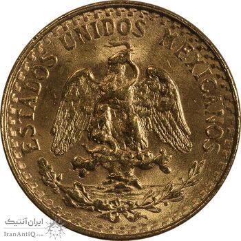سکه طلا 2 پزو نشان قدیم مکزیک 1945 - MS63 - مکزیک