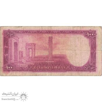 اسکناس 100 ریال سری سوم - تک - VF25 - محمد رضا شاه