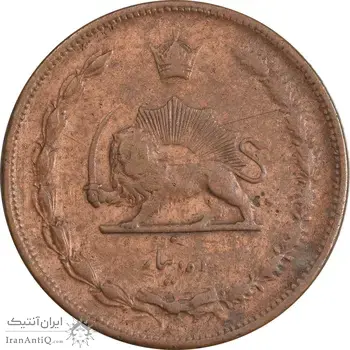 سکه 10 دینار 1314 مس - VF35 - رضا شاه