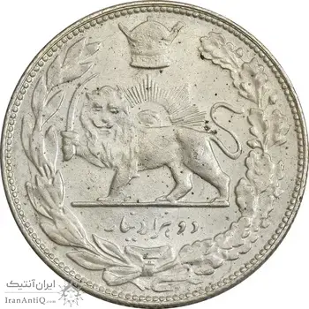سکه 2000 دینار 1306 تصویری - ضرب تهران - MS63 - رضا شاه