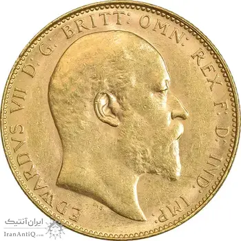 سکه طلا 1 ساورین 1908 ادوارد هفتم - MS61 - انگلیس