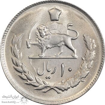 سکه 10 ریال 1357 - MS63 - محمد رضا شاه سکه 10 ریال 1357 - MS63 - محمد رضا شاه