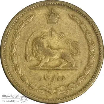 سکه 10 دینار 1319 برنز - VF30 - رضا شاه