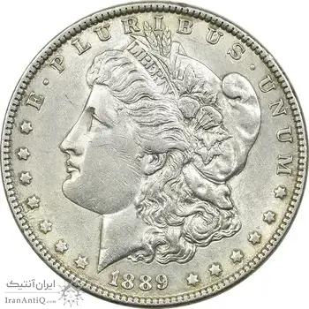 سکه یک دلار 1889 مورگان - AU50 - آمریکا