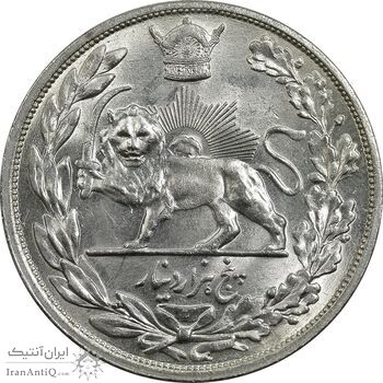 سکه 5000 دینار 1306L تصویری - MS63 - رضا شاه