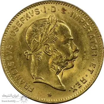 سکه 10 فرانک (4 فلورین) 1892 فرانتس یوزف یکم (طلا) - MS64 - اتریش