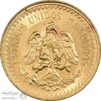 سکه 2-1/2 پزو نشان قدیم مکزیک 1945 (طلا) - MS63 - مکزیک