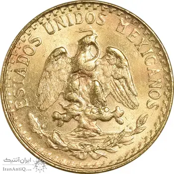 سکه 2 پزو نشان قدیم مکزیک 1945 (طلا) - MS64 - مکزیک