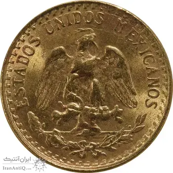 سکه 2 پزو نشان قدیم مکزیک 1945 (طلا) - MS64 - مکزیک