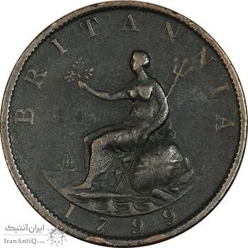 سکه 1/2 پنی 1799 جرج سوم - VF30 - انگلستان
