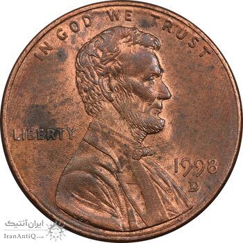 سکه 1 سنت 1998D لینکلن - AU58 - آمریکا