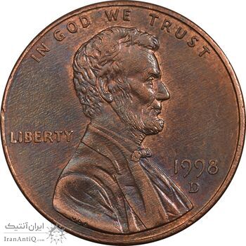سکه 1 سنت 1998D لینکلن - AU55 - آمریکا