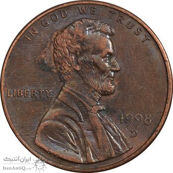سکه 1 سنت 1998D لینکلن - AU50 - آمریکا