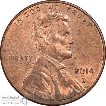 سکه 1 سنت 2014D لینکلن - AU58 - آمریکا