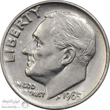 سکه 1 دایم 1965 روزولت - AU50 - آمریکا سکه 1 دایم 1965 روزولت - AU50 - آمریکا
