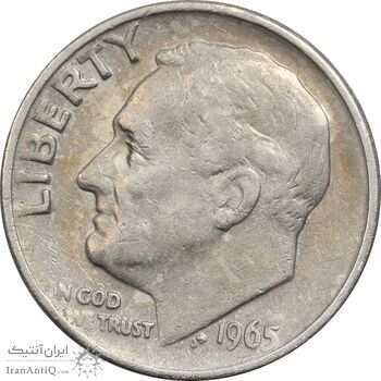 سکه 1 دایم 1965 روزولت - EF40 - آمریکا